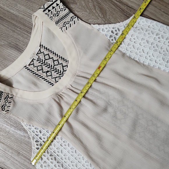 Miss Me Lightweight Gauze Tank Top Laser Cut Inserts Women's Large - Picture 14 of 16